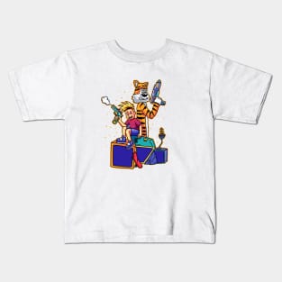 Calvin and Hobbes Playing the Smoke Gun Game Kids T-Shirt